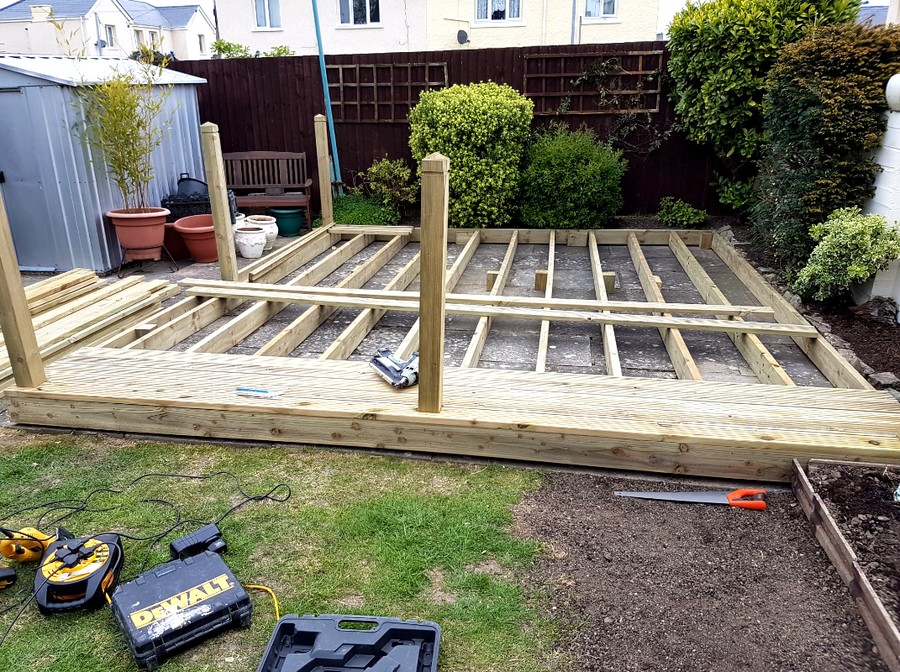 In progress – deck frame construction
